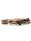 Pearl buckle pu women's dress with InS-style women's accessories, leopard print thin waist belt and leather strap Application Scenario